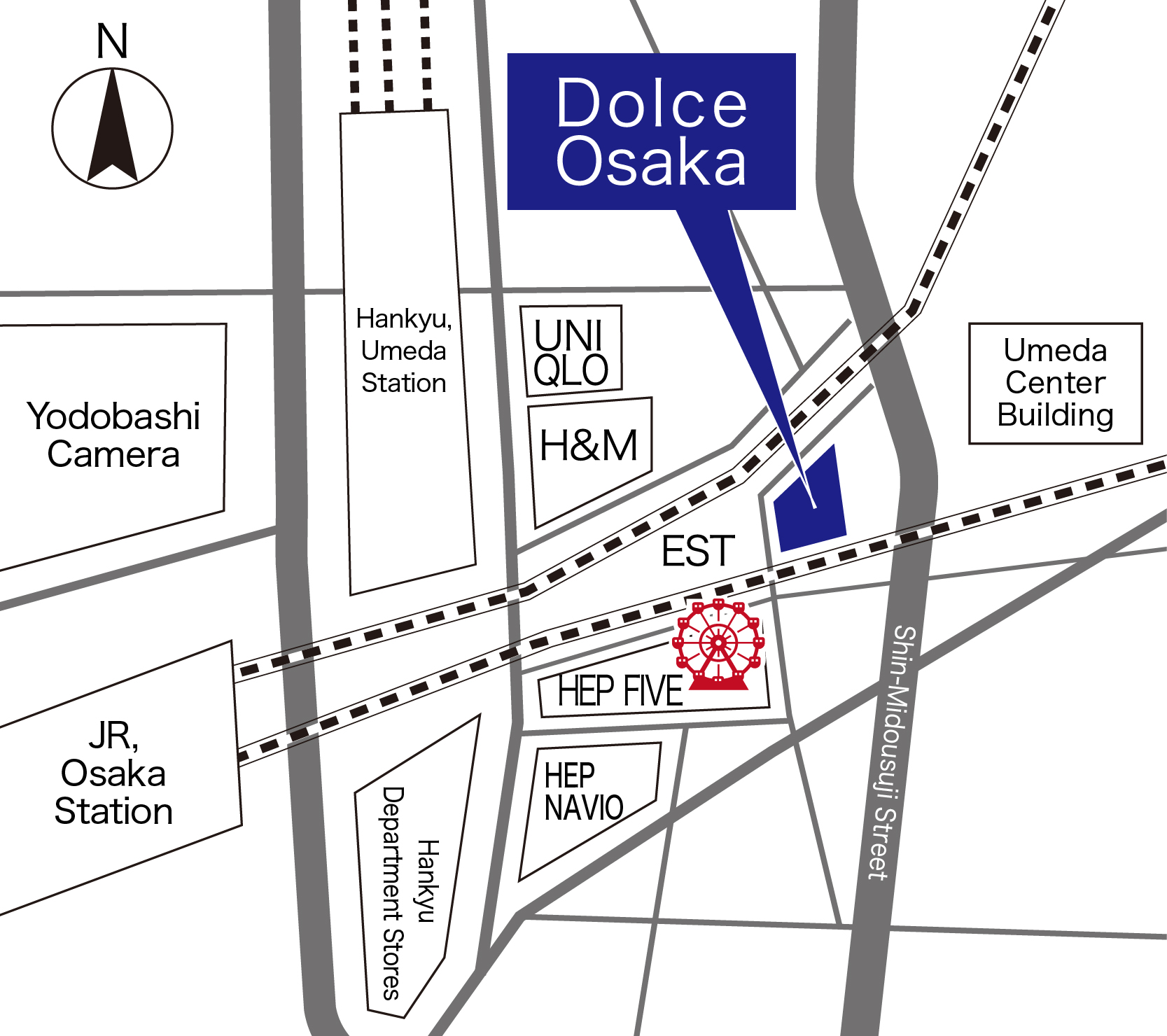 dolce osaka map