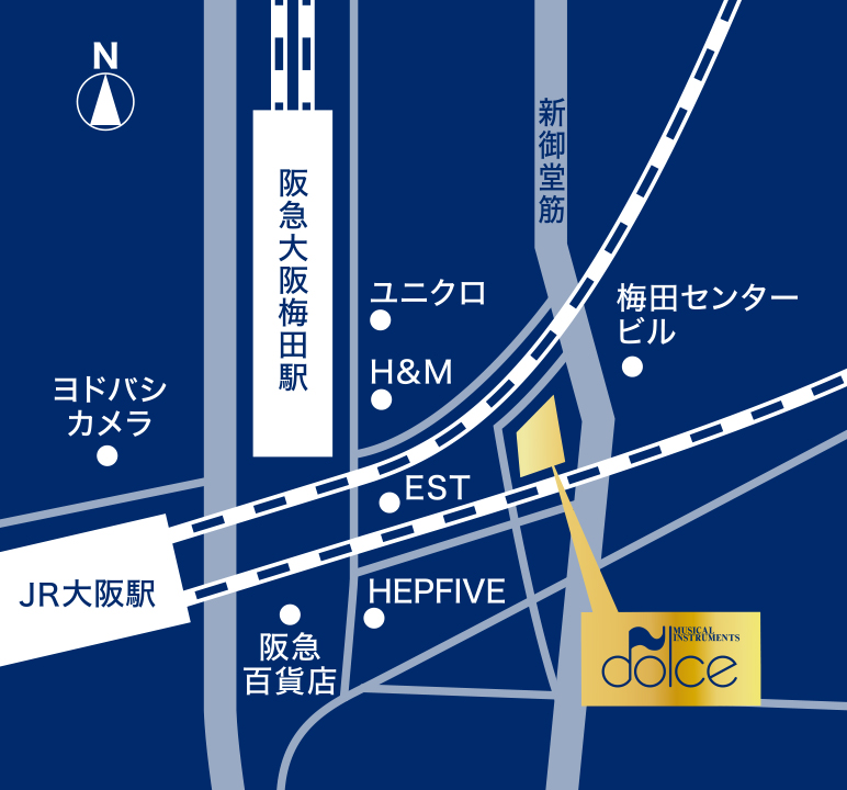 ドルチェェ・アートホールOsaka 地図