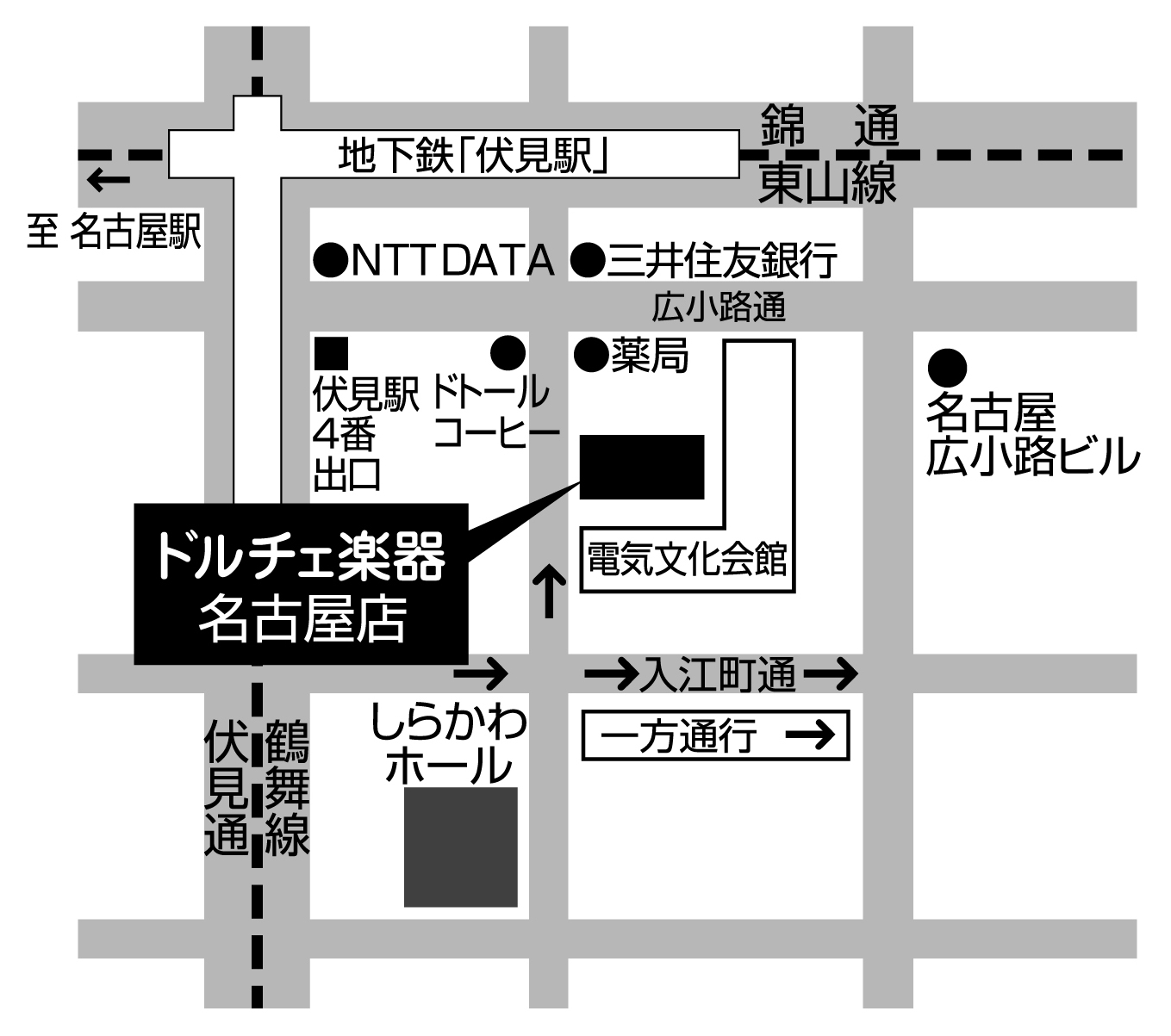 ドルチェ・アートホールNagoya 地図
